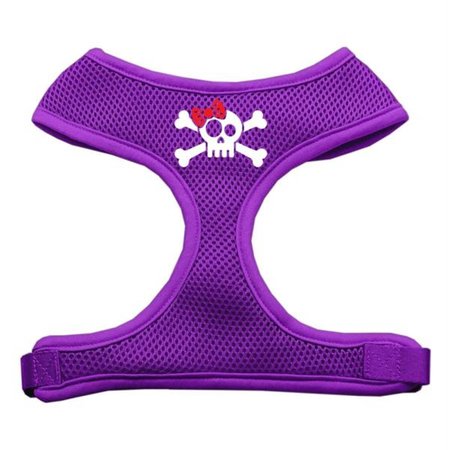 UNCONDITIONAL LOVE Skull Bow Screen Print Soft Mesh Harness Purple Large UN849512